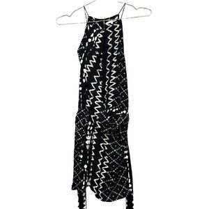 TULAROSA Halter mini cocktail dress, EUC, Women's Small, black‎ & white print